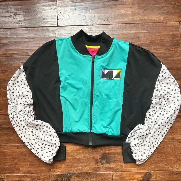 NWOT Lucky in love + BMS Women's Mia
Cropped Tennis Bomber Jacket. - Picture 4 of 8